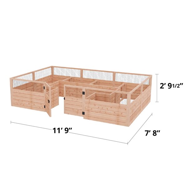 Outdoor Living Today 12-ft x 8-ft x 3-ft Western Red Cedar Raised Garden Bed