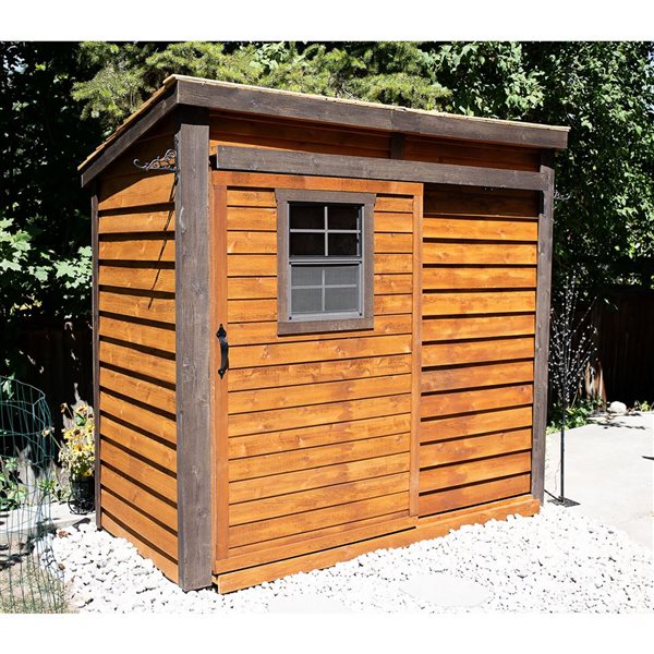 Outdoor Living Today 4-ft X 8-ft Lean-to Cedar Wood Storage Shed with Sliding Doors