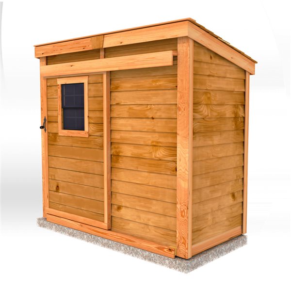 Outdoor Living Today 4-ft X 8-ft Lean-to Cedar Wood Storage Shed with Sliding Doors