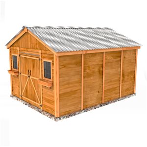 Outdoor Living Today 16-ft X 12-ft Gable Cedar Storage Shed with Metal Roof