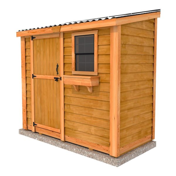 Outdoor Living Today 16-ft X 12-ft Gable Cedar Garden Shed with Metal Roof