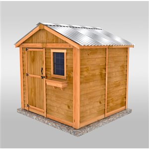 Outdoor Living Today 8-ft X 8-ft Gable Cedar Gardener Shed with Metal Roof