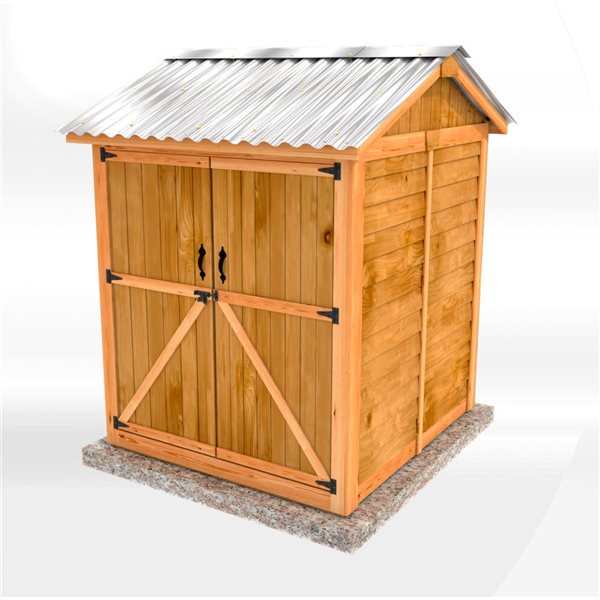 Outdoor Living Today 6-ft X 6-ft Gable Cedar Wood Storage Shed with Metal Roof