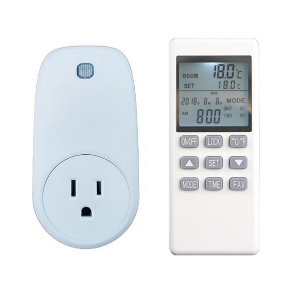 Wexstar Plug-In Thermostat with Digital Display Remote Control