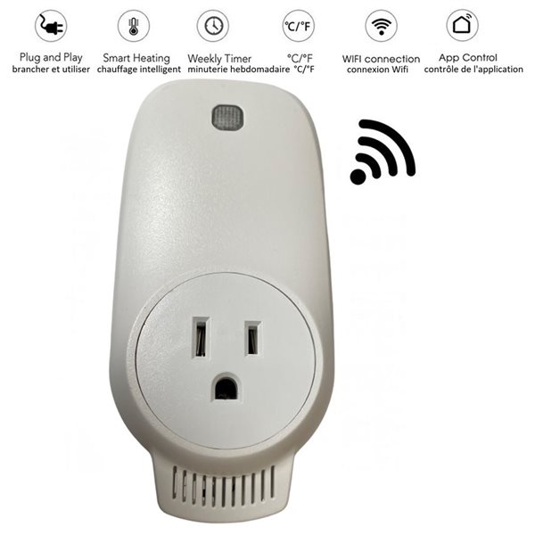 Thermostat Wi-Fi intelligent pour chauffage électrique - 3000 W