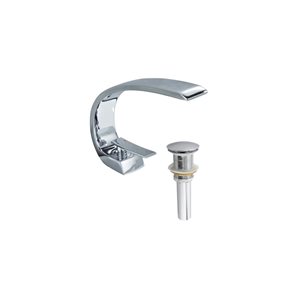 DROP Bath and Kitchen Island Chrome/Brass Sink Faucet Set