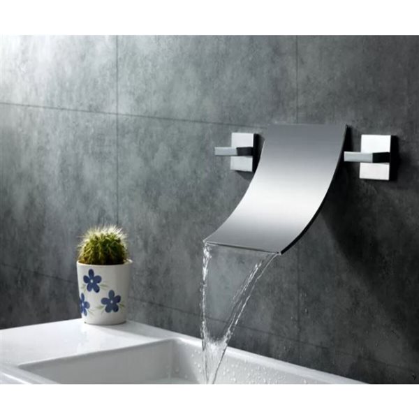 Ensemble de robinet de lavabo Waterfall chrome/laiton DROP Bath and Kitchen