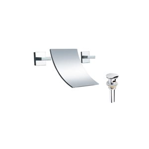 DROP Bath and Kitchen Waterfall Chrome/Brass Sink Faucet Set