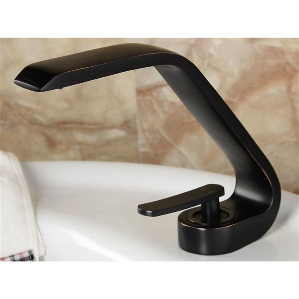 Ensemble de robinet de lavabo Island noir/laiton DROP Bath and Kitchen