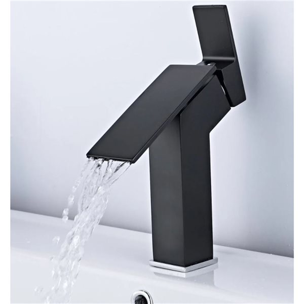 Ensemble de robinet de lavabo Haven noir/chrome DROP Bath and Kitchen