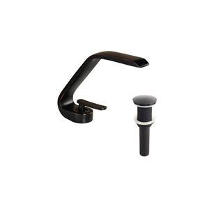 DROP Bath and Kitchen Island Black/Brass Sink Faucet Set