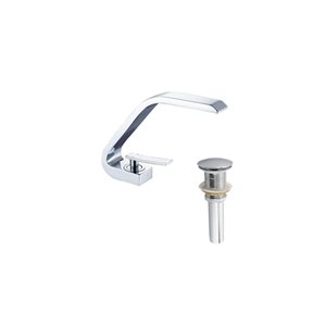 DROP Bath and Kitchen Island Chrome/Brass Sink Faucet Set