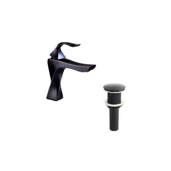 Ensemble de robinet de lavabo Twist noir/laiton DROP Bath and Kitchen