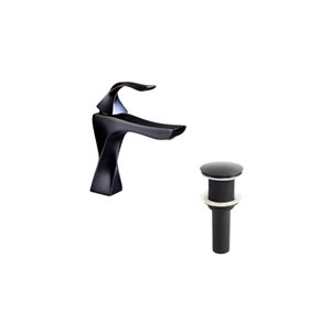 Ensemble de robinet de lavabo Twist noir/laiton DROP Bath and Kitchen