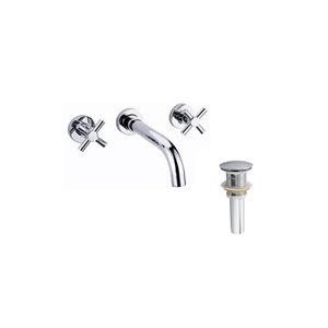 DROP Bath and Kitchen Wheel Chrome/Brass Sink Faucet Set