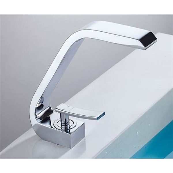 DROP Bath and Kitchen Island Chrome/Brass Sink Faucet Set