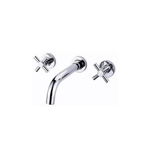 DROP Bath and Kitchen Wheel Chrome/Brass Sink Faucet Set