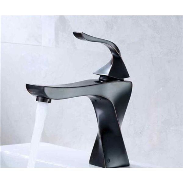 Ensemble de robinet de lavabo Twist noir/laiton DROP Bath and Kitchen