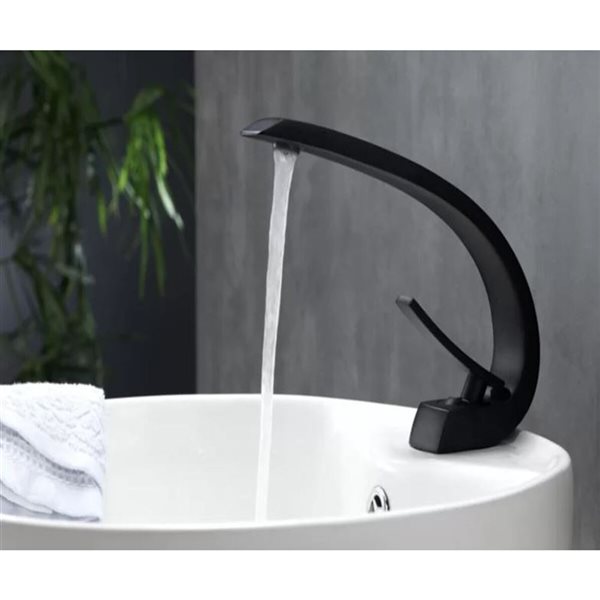 Ensemble de robinet de lavabo Island noir/laiton DROP Bath and Kitchen