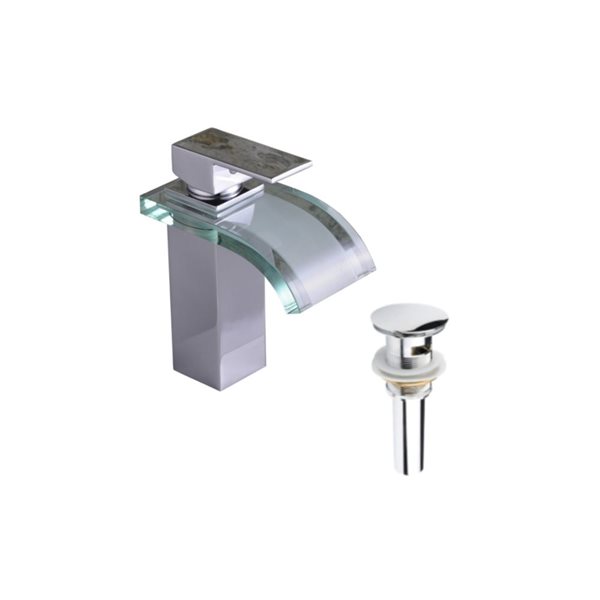 DROP Bath and Kitchen Transparent Chrome/Brass Sink Faucet Set