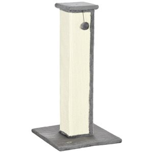 PawHut 31.89-in Grey Cat Scratching Post with Hanging Ball
