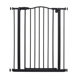 PawHut Tension-mount Black Metal Dog Gate for Extra Tall Pet