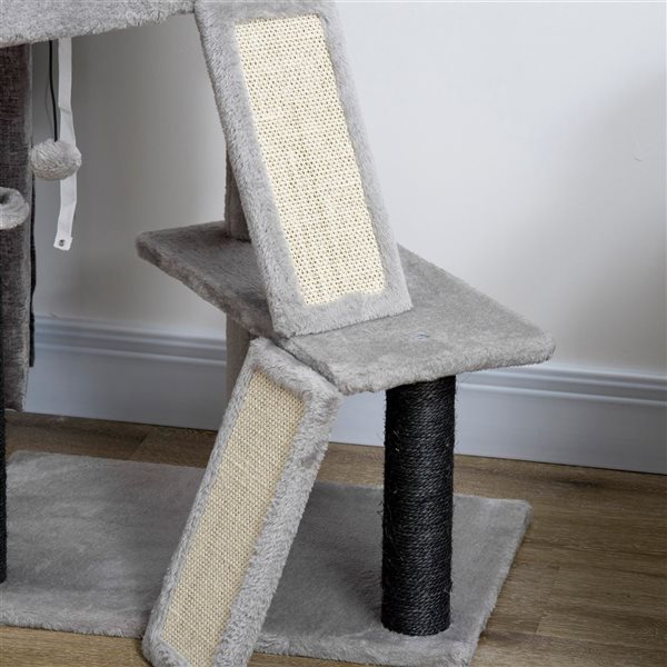 PawHut 47.24-in Cat Tree with Scratching Post for Indoor Cats