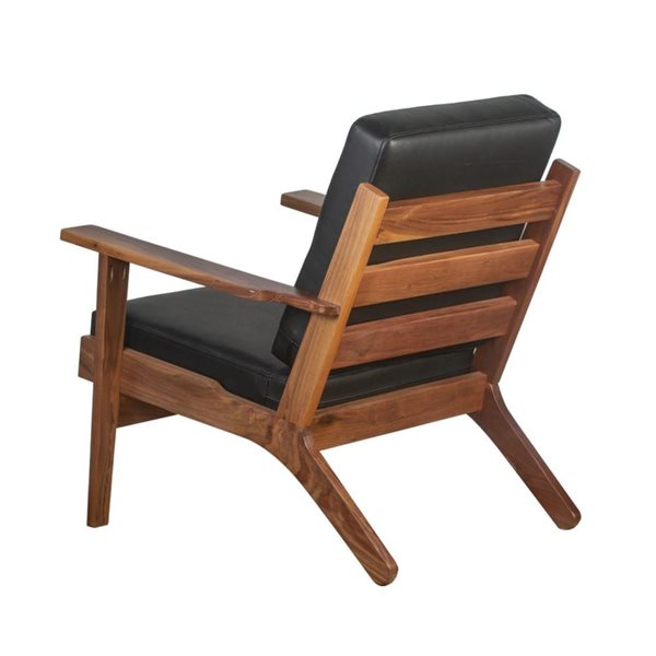 TAKE ME HOME FURNITURE Rustic Mid-Century Solid Wood Frame Louche Chair