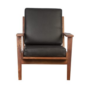 TAKE ME HOME FURNITURE Rustic Mid-Century Solid Wood Frame Louche Chair