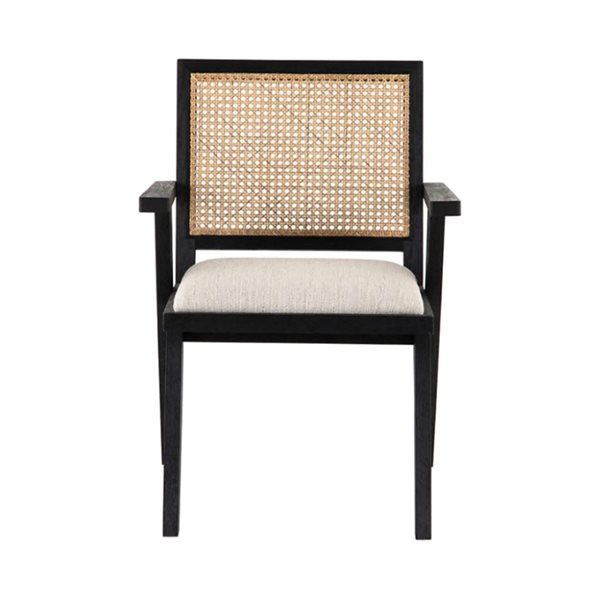 TAKE ME HOME FURNITURE Set of 2 Forton Modern Wooden Dining Chair - Natural Rattan