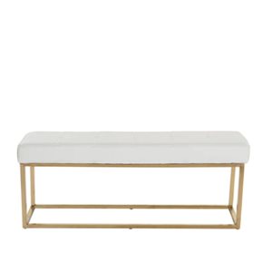 TAKE ME HOME FURNITURE 40-in Manon Luxurious White/Gold Bench