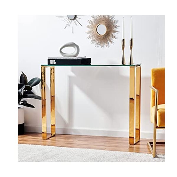 TAKE ME HOME FURNITIRE Shelly Modern Console with Clear Glass