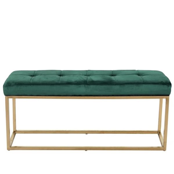 TAKE ME HOME FURNITURE 40-in Manon Luxurious Green/Gold Bench