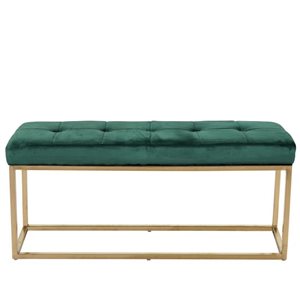 TAKE ME HOME FURNITURE 40-in Manon Luxurious Green/Gold Bench