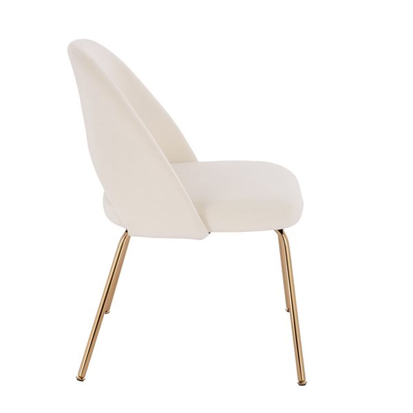 TAKE ME HOME FURNITURE Set of 4 Selina Gold Contemporary Upholstered Velvet Chair - Beige