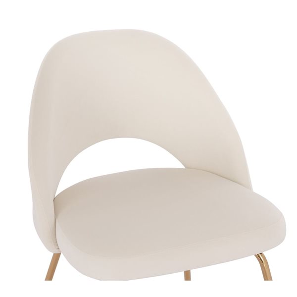 TAKE ME HOME FURNITURE Set of 4 Selina Gold Contemporary Upholstered Velvet Chair - Beige