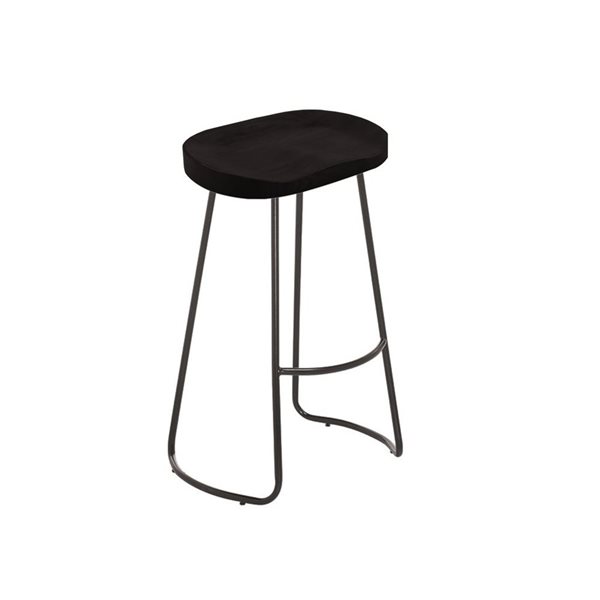 TAKE ME HOME FURNITURE Set of 2 Bryan Black Backless Counter Stool with Metal Frame