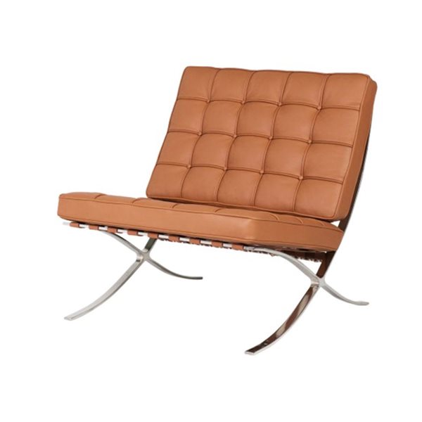 TAKE ME HOME FURNITURE Tan Couch Leather Accent Chair with Stainless-steel legs