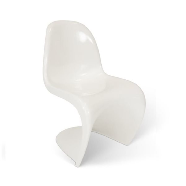 TAKE ME HOME FURNITURE Set of 4 Modern Curve Dining Chair - White Shiny