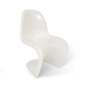 TAKE ME HOME FURNITURE Set of 4 Modern Curve Dining Chair - White Shiny