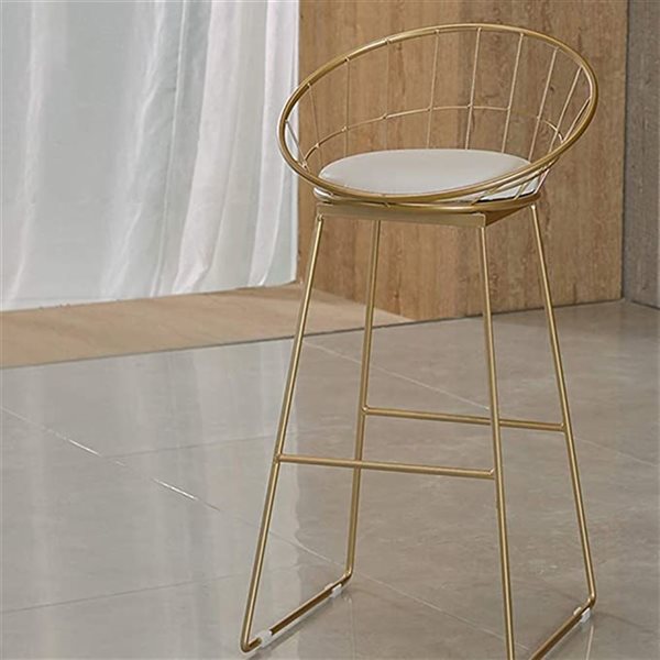 TAKE ME HOME FURNITURE Set of 2 Sunny Modern Counter Stool with Chrome/Gold