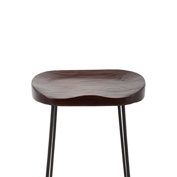 TAKE ME HOME FURNITURE Set of 2 Walnut Bryan Counter Stool Backless with Metal Frame