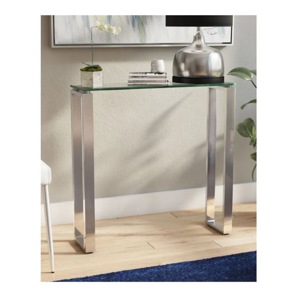 TAKE ME HOME FURNITIRE Shelly Modern Console with Clear Glass