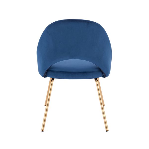 TAKE ME HOME FURNITURE Set of 4 Selina Gold Contemporary Upholstered Velvet Chair - Blue