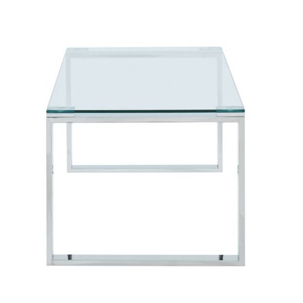 TAKE ME HOME FURNITURE Lysa Minimalist Coffee Table with Silver Glass Top