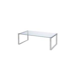 TAKE ME HOME FURNITURE Lysa Minimalist Coffee Table with Silver Glass Top