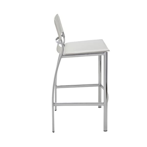 TAKE ME HOME FURNITURE Set of 2 Kendy Contemporary Counter Stool Faux Leather - White