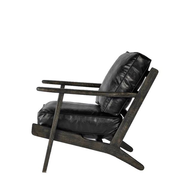 TAKE ME HOME FURNITURE Ashley Backrest Faux Leather Upholstery Black Chair