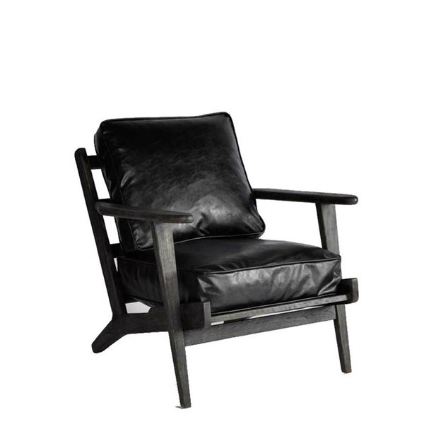 TAKE ME HOME FURNITURE Ashley Backrest Faux Leather Upholstery Black Chair