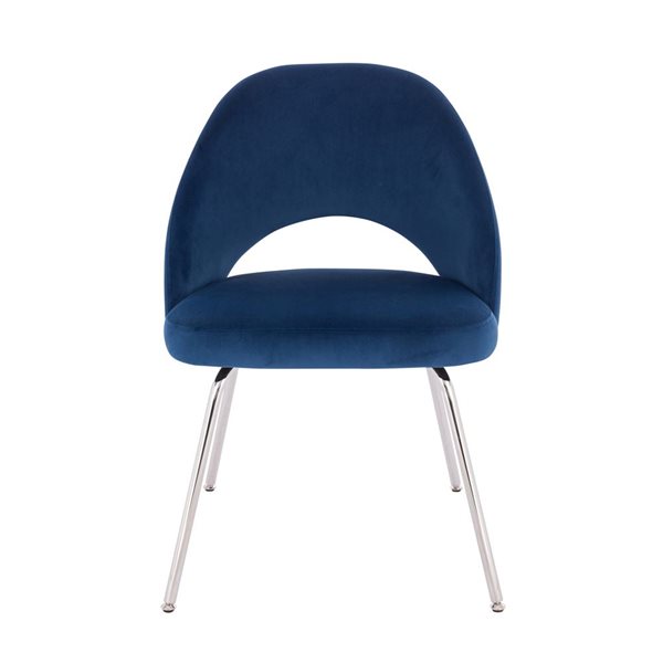 TAKE ME HOME FURNITURE Set of 4 Selina Contemporary Upholstered Velvet Chair - Blue